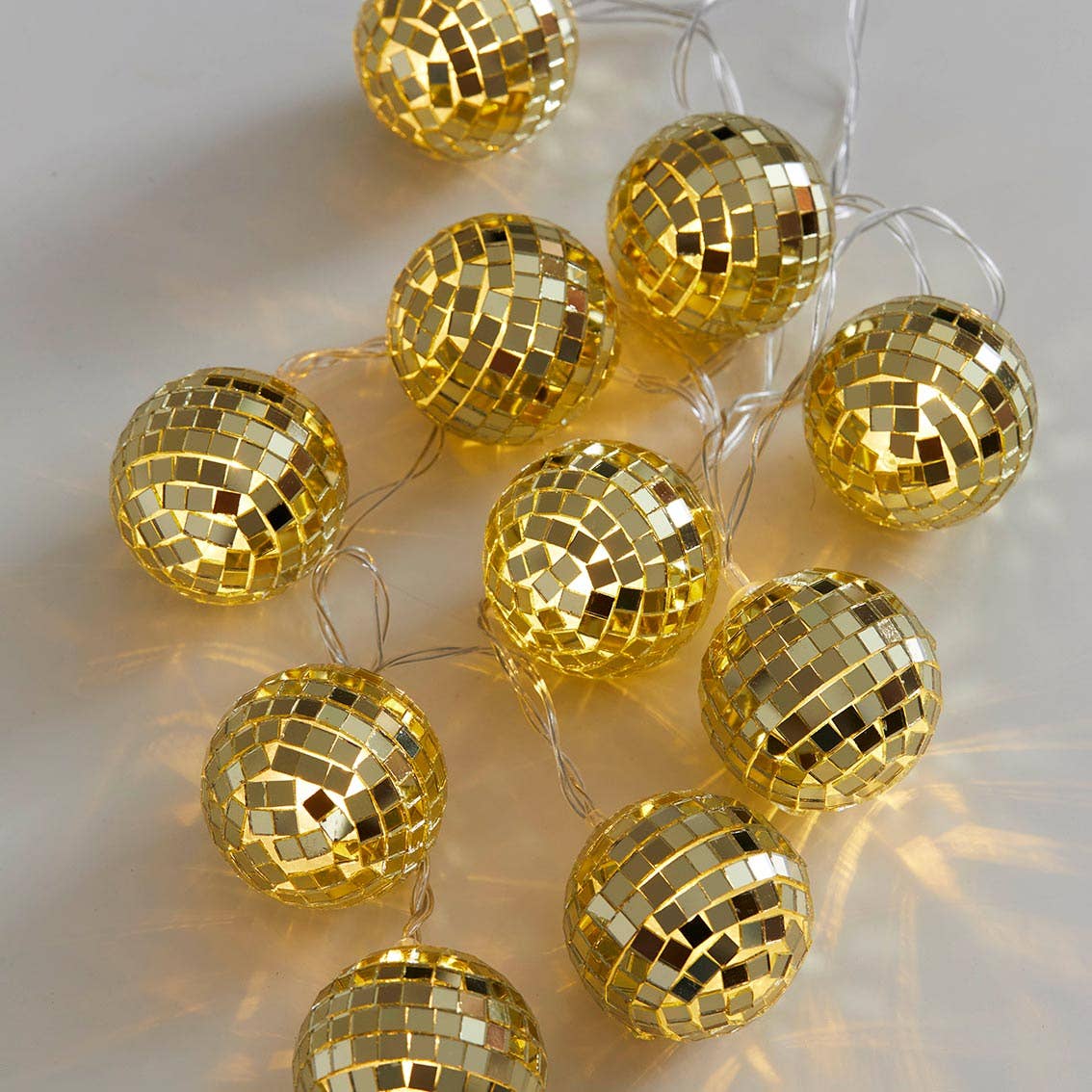 Gold Disco Ball String Lights | 1.5m |