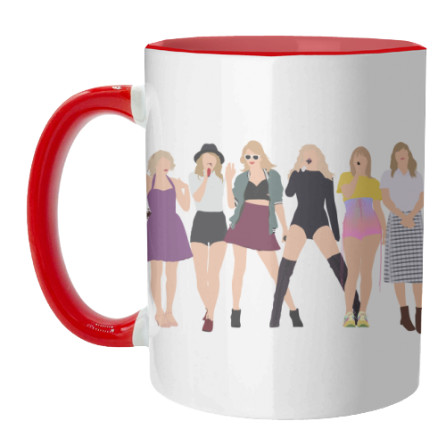 Mugs 'Eras' by Pink and Pip: Mug Colour Inner & Handle 11oz - Pink