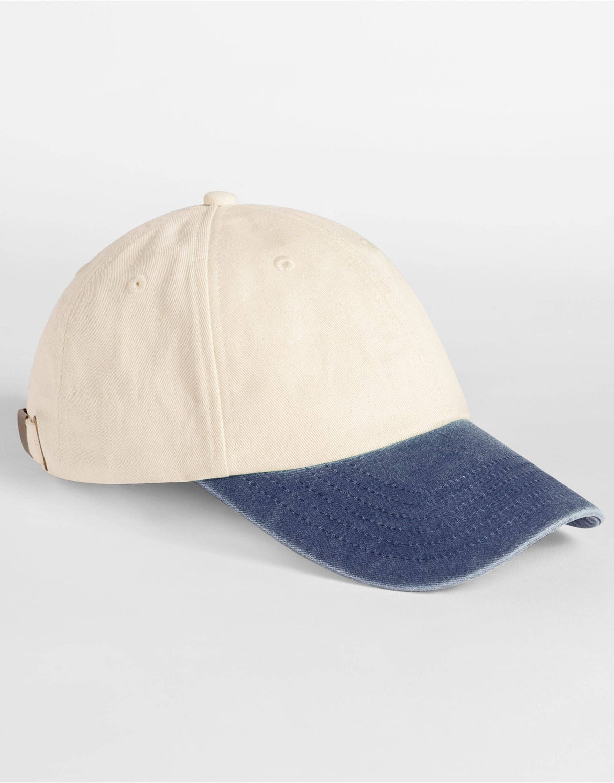 Beechfield Contrast Peak Vintage 6 Panel Dad Cap | Unisex | 100% Cotton | 8 Colours | One Size: Natural/Vintage Brown / One Size