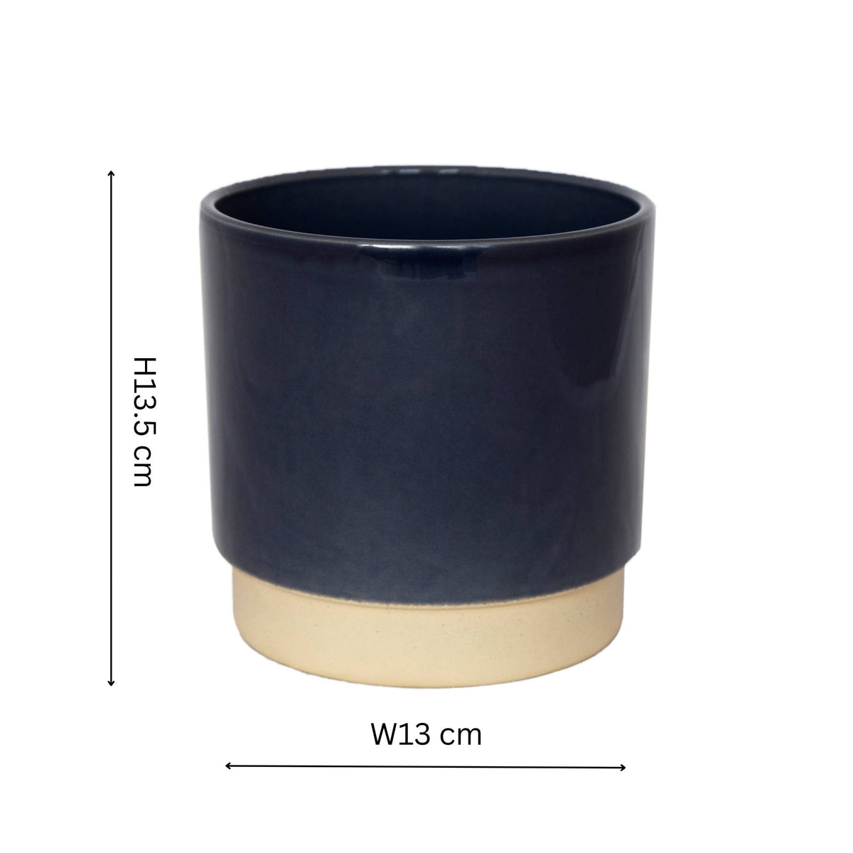 Enos Ceramic Indoor Plant Pot H13.5cm D13cm: White
