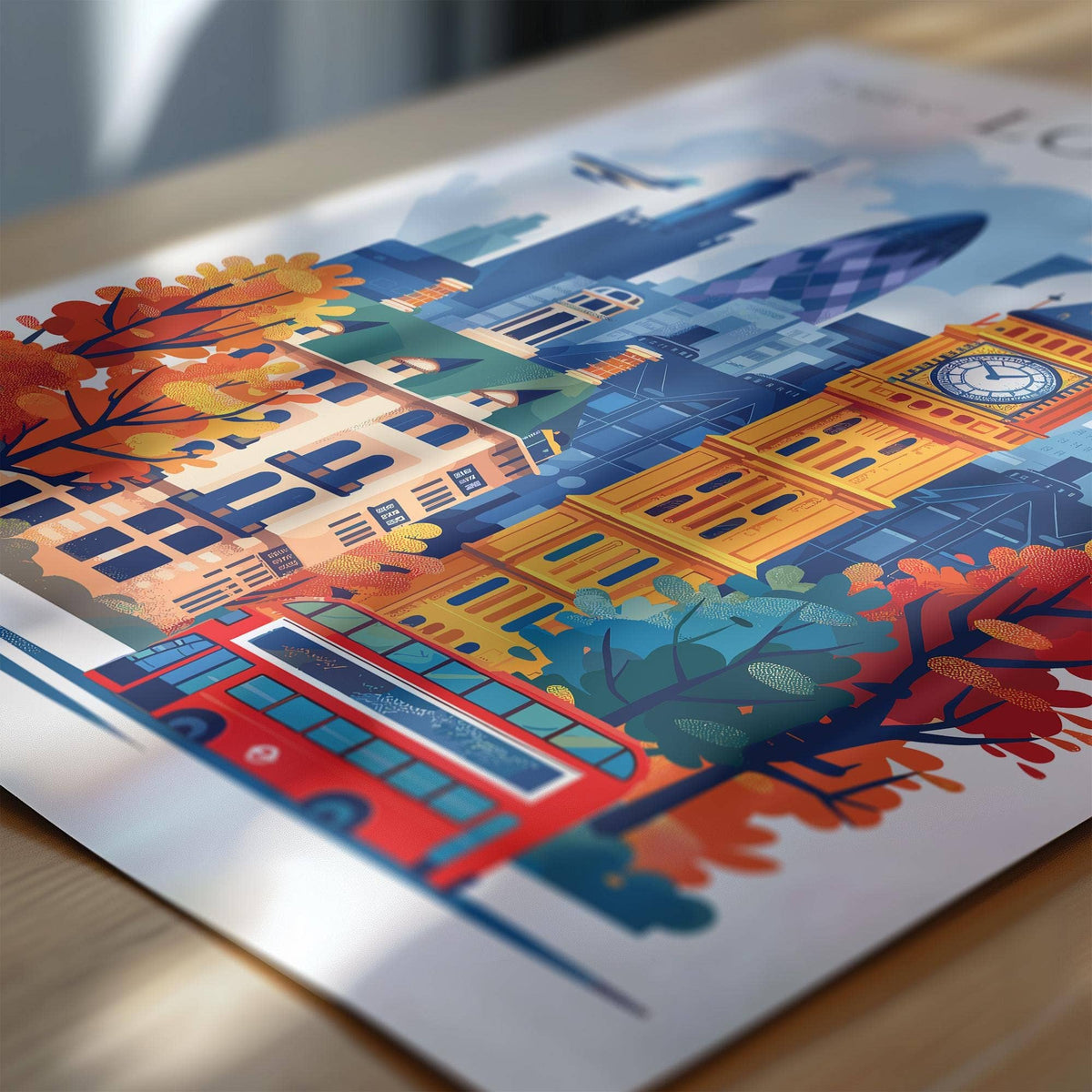 London Skyline Travel Print Wall Art, London Skyline Travel Poster, London City, England City Art, UK Art Gift, London Lovers Gift: Fine Art Print / A4 - 8.27 x11.69