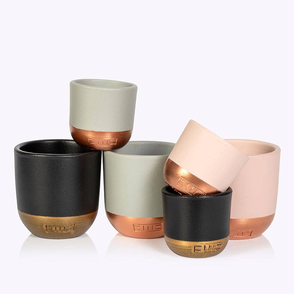 Indoor Metallic Dipped Pot/ Planter: Small / Pink And Copper