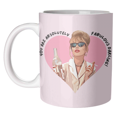 Mugs 'Absolutely Fabulous Darling!': Mug Colour Inner & Handle 11oz - Pink
