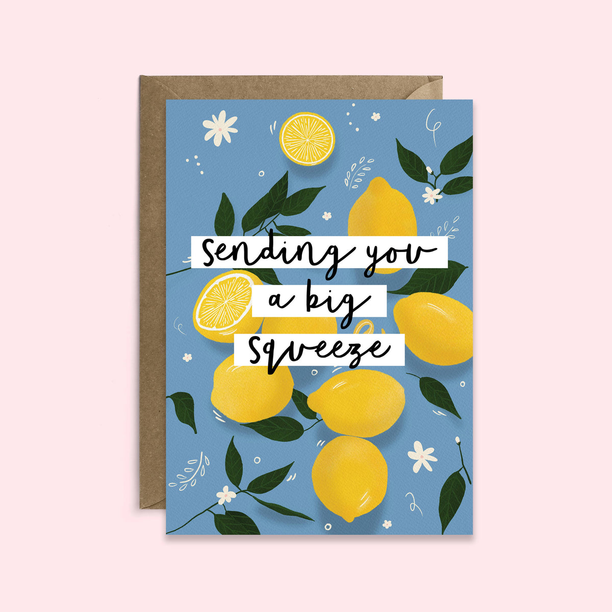 Sending You a Big Squeeze Card | Lemon Thinking of You Card: Orange