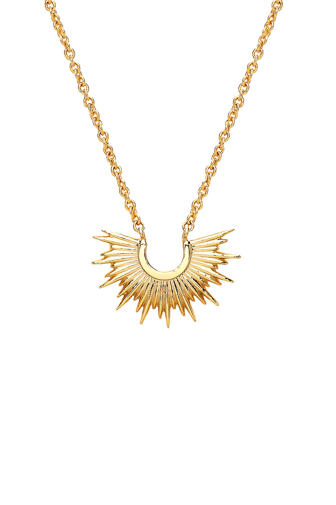 Half Sunburst Gold Plated Necklace