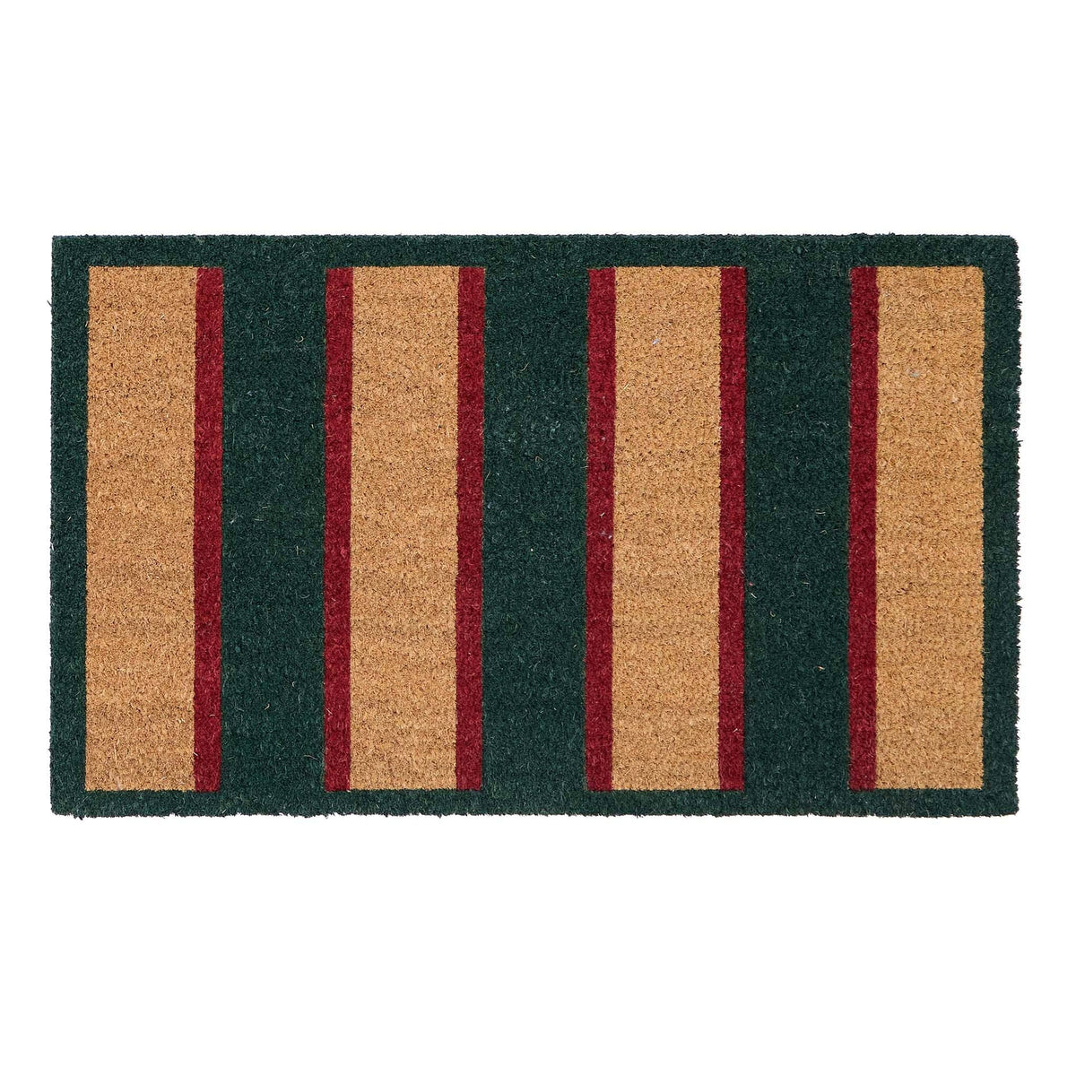 My Mat Printed Coir Doormat Heritage Stripe Green: 45x75