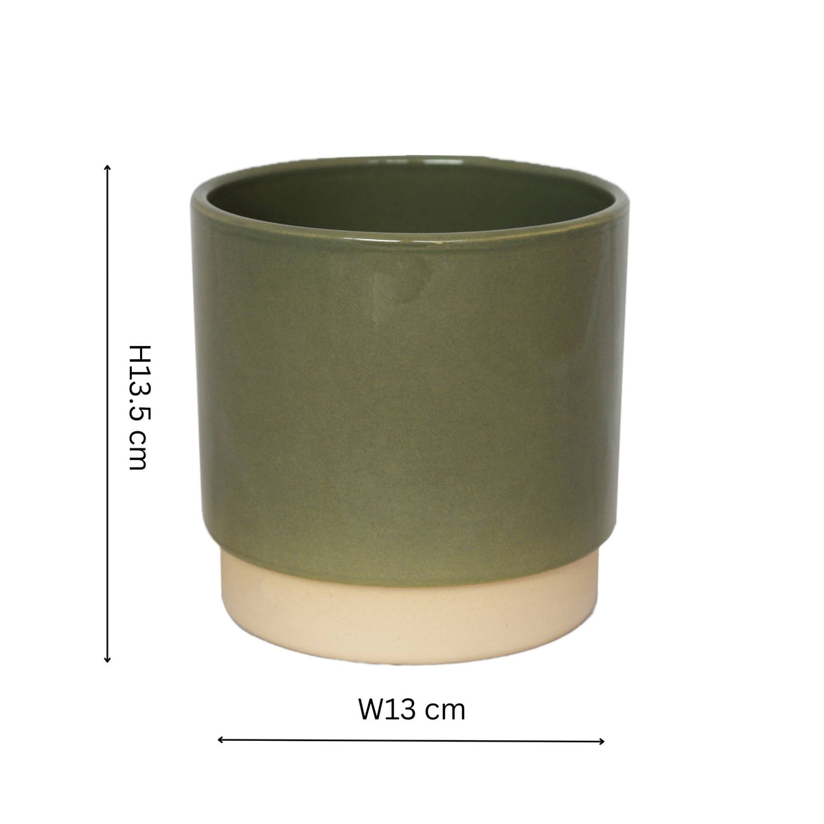 Enos Ceramic Indoor Plant Pot H13.5cm D13cm: White
