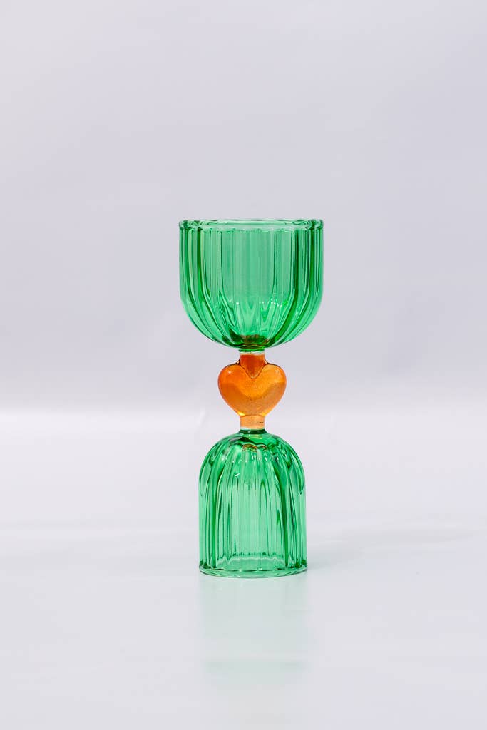 Tipsy Turvy Double Shot Glass, Green