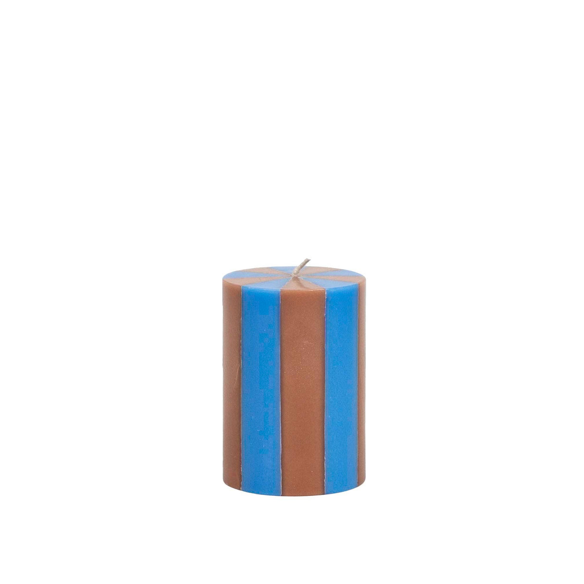 Stripe Pillar Candle S (STOCK): Bright Red / White