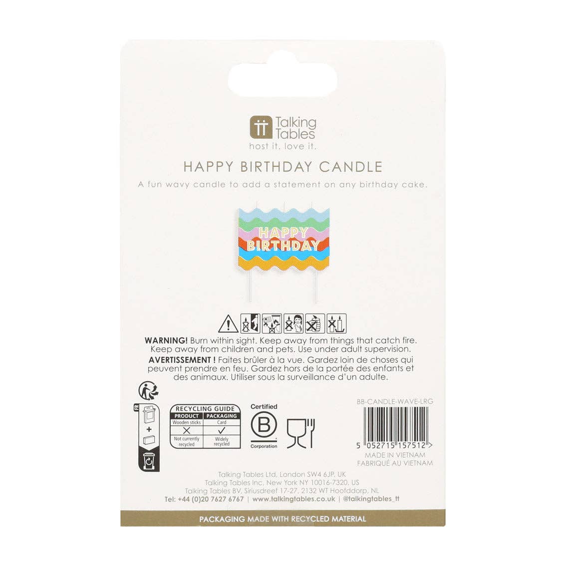 Colourful Wavy Block Birthday Candle | Birthday |