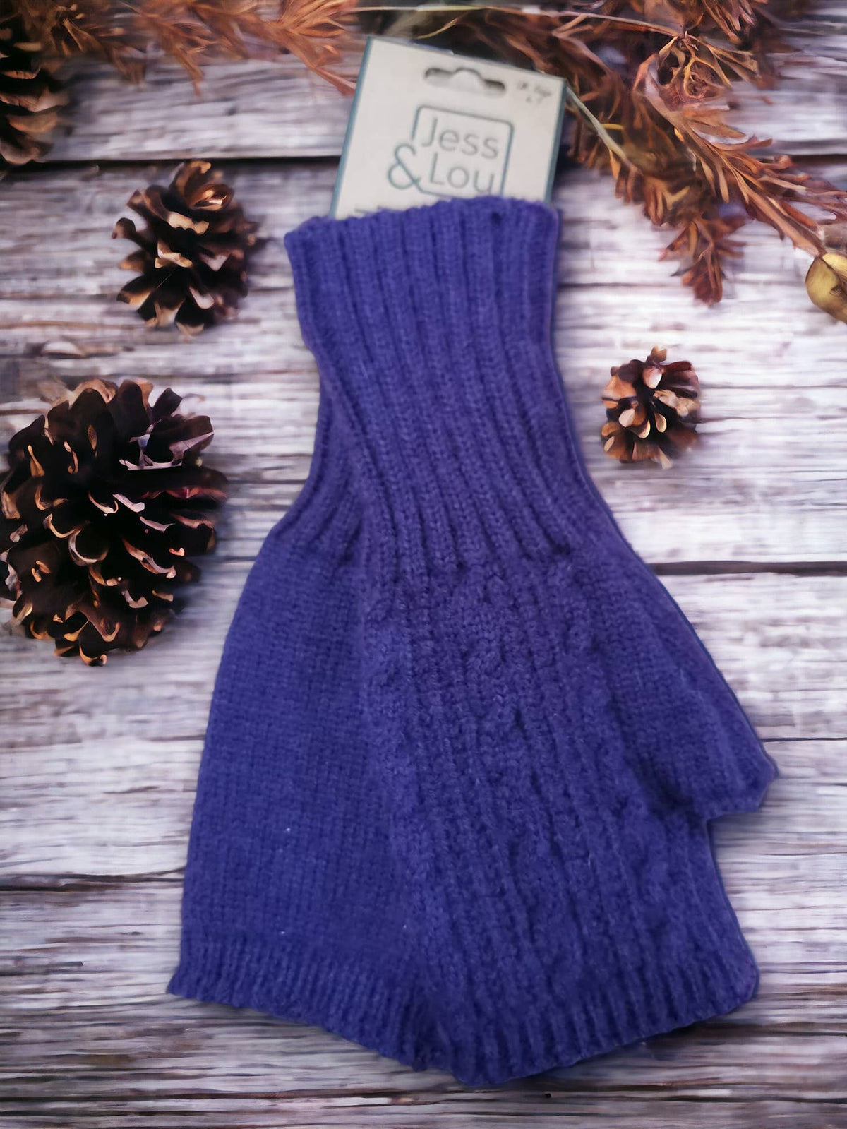 Cosy Fingerless Cable Knit Gloves – Warm & Stylish : Green