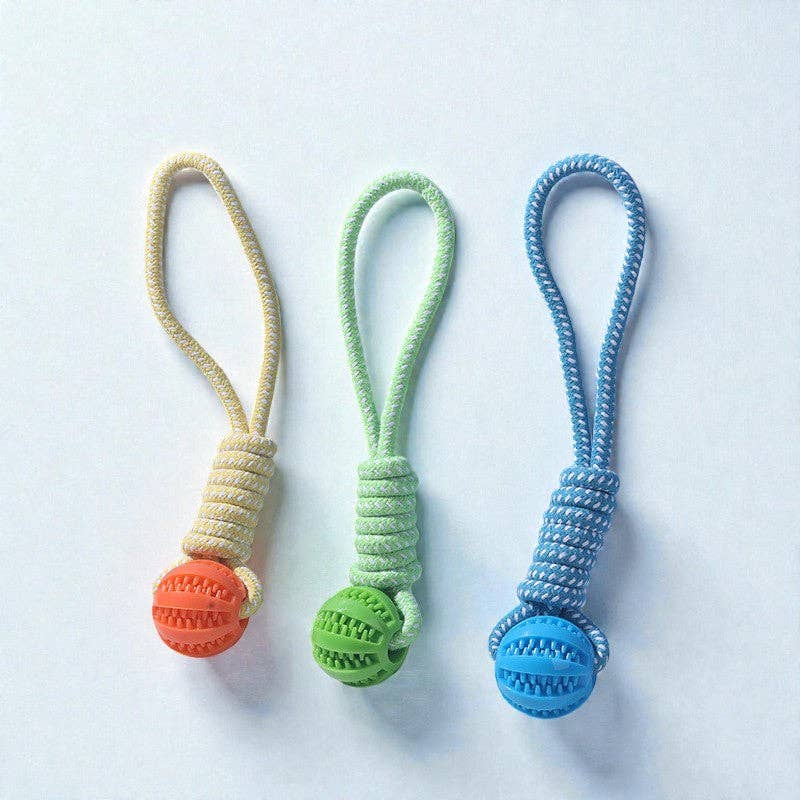 Interactive Rope Treat Dispensing Chew Toy for Dogs: Orange