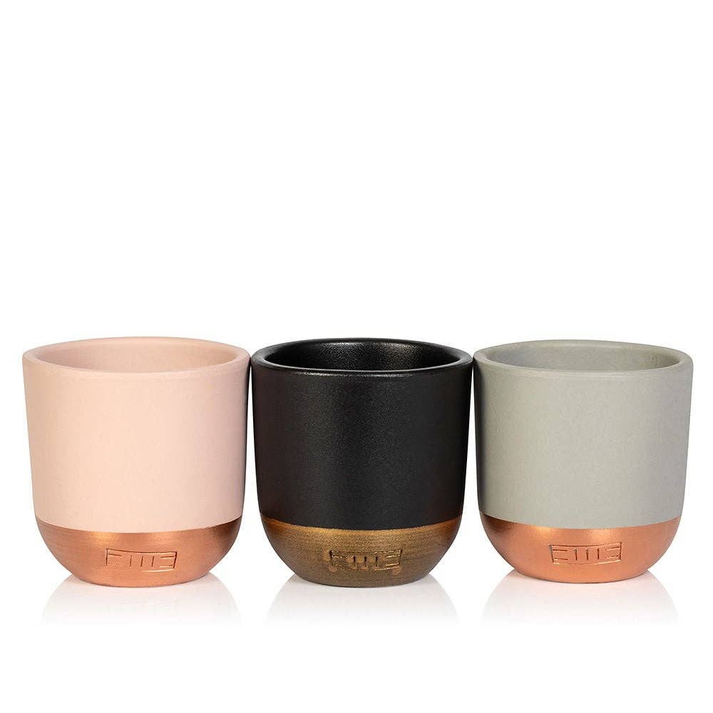 Indoor Metallic Dipped Pot/ Planter: Small / Pink And Copper