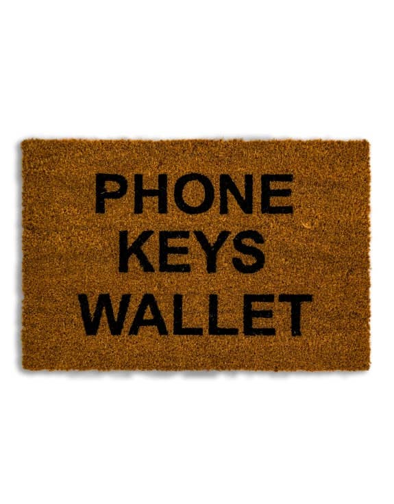 Phones Keys Wallet Doormat
