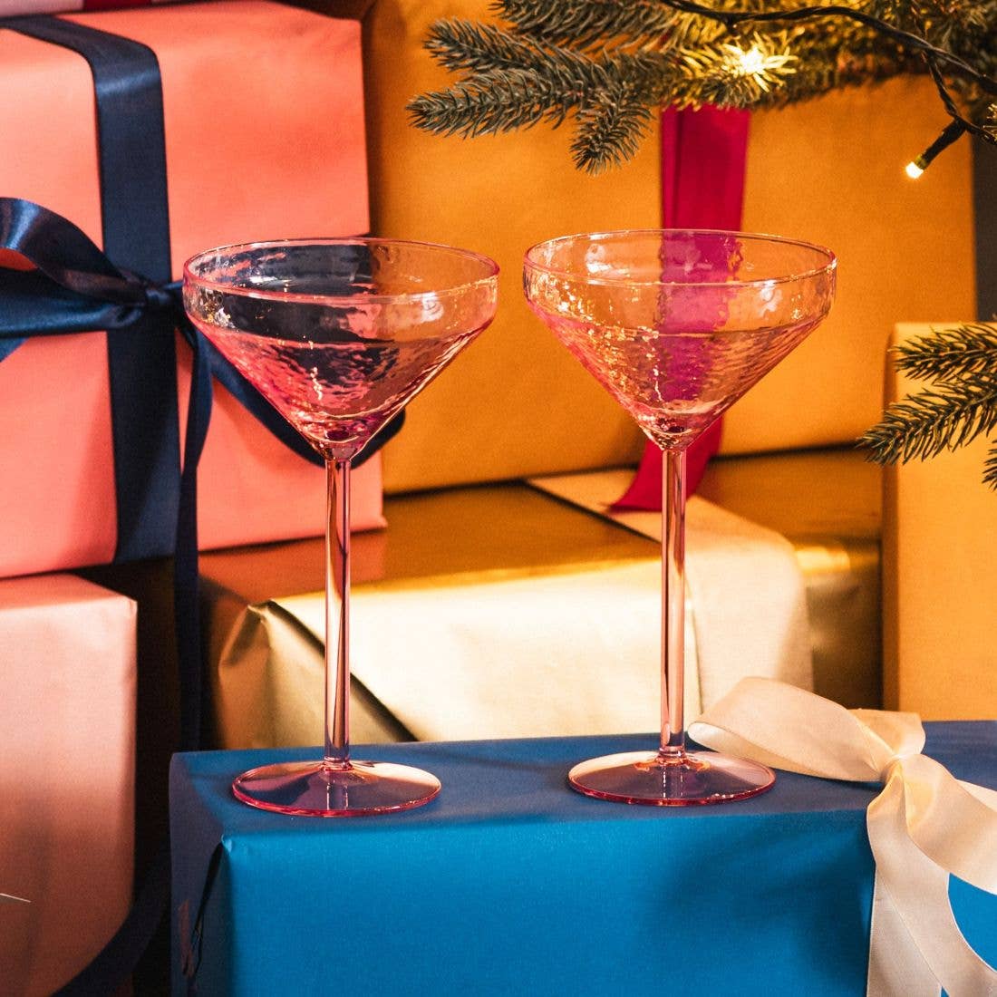 Cocktail Glass Claude | set of 2 | pink | Martini glasses: Glass