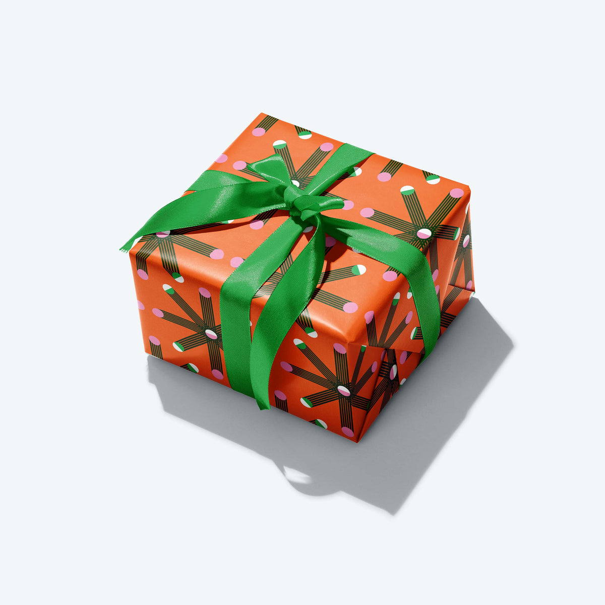 Christmas Seventies 9 Orange Star | Festive Wrapping Paper