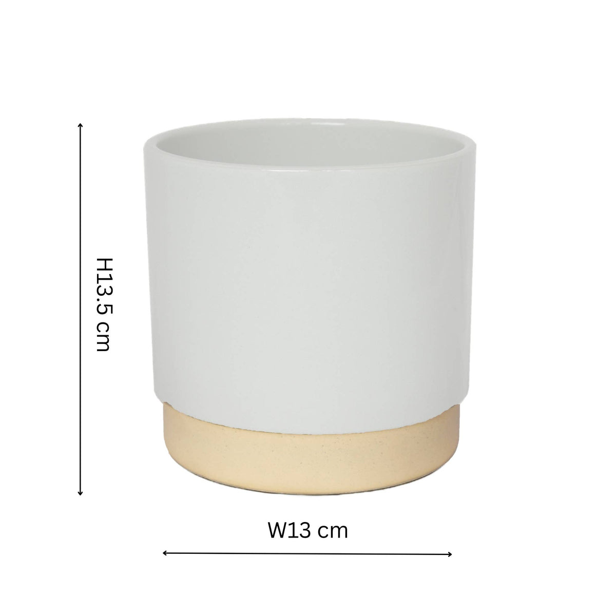 Enos Ceramic Indoor Plant Pot H13.5cm D13cm: White