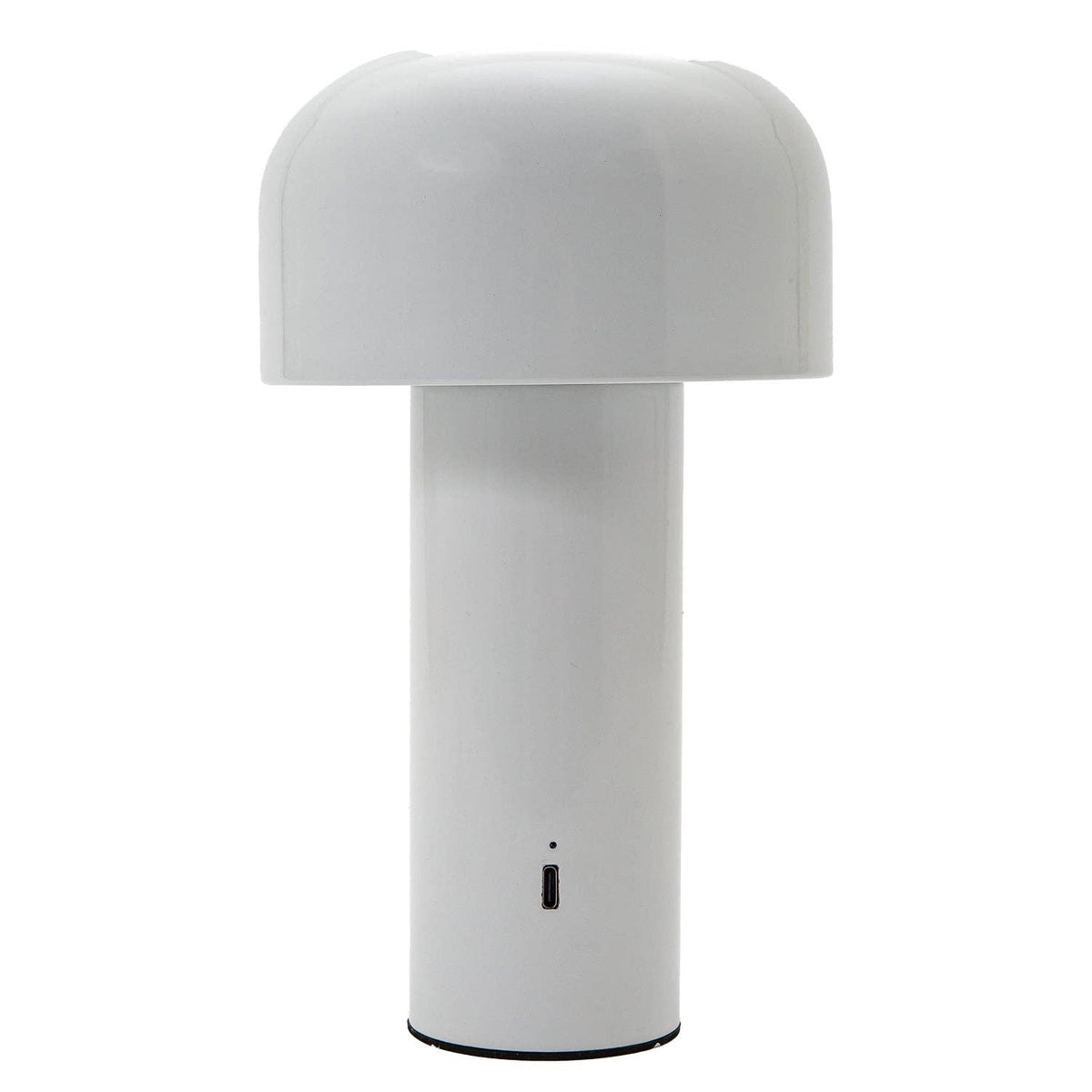 Gloss White Modern Mushroom Style Rechargeable LED Touch Dimmable Table Lamp