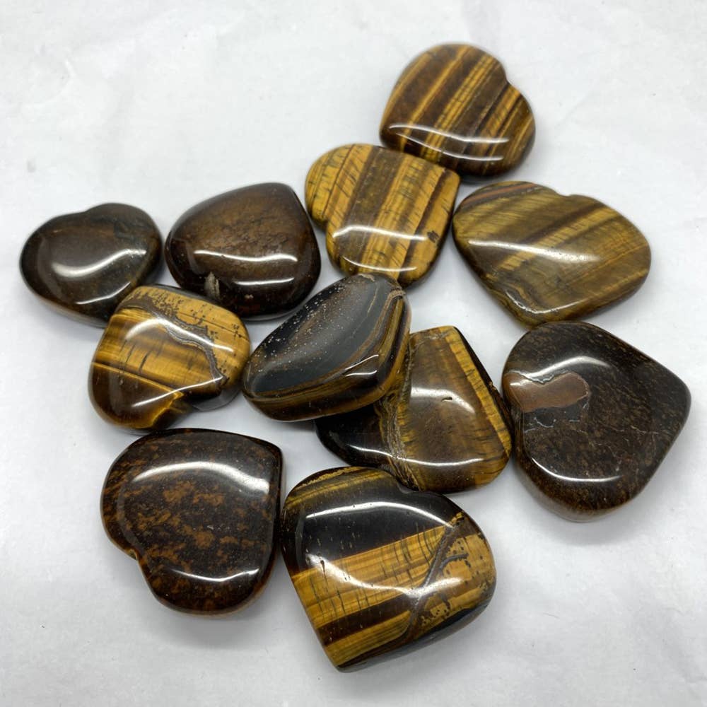 Small Crystal Heart, 3cm: Tiger's Eye