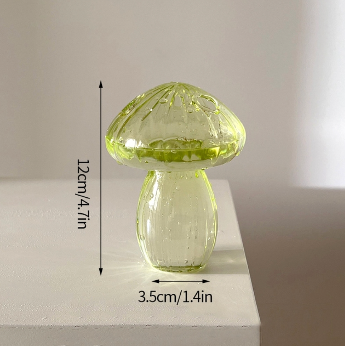 Mini Glass Mushroom Bud Vase: Red