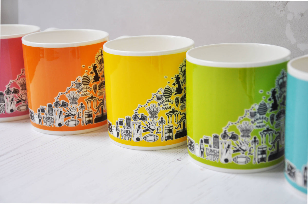 British Pink Illustrated Mug: Default Title