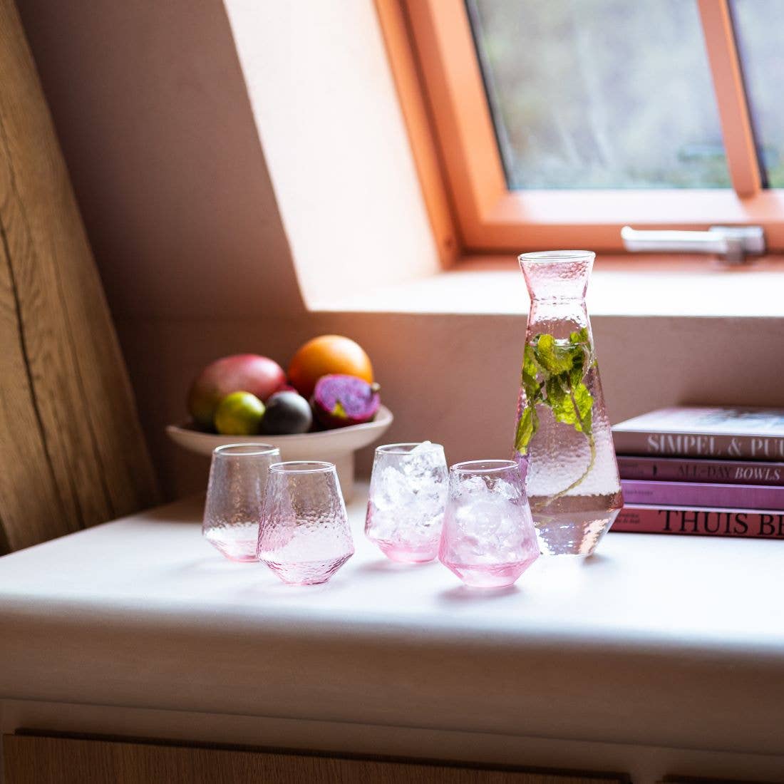 Water Glass Claude | Wine Glass | 400ML |  pink: Glass