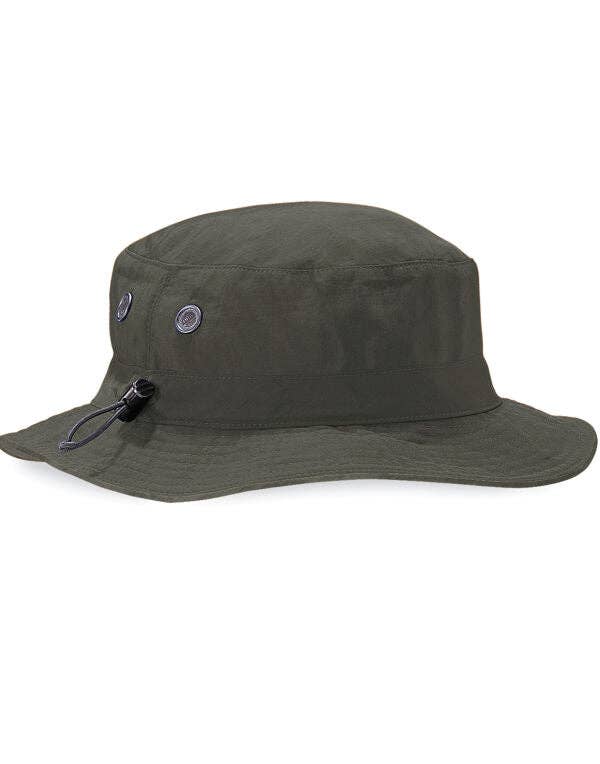 Beechfield Cargo Bucket Hat | Unisex | UPF 50+ | Cord Adjustment | 5 Colours | One Size: Black / One Size