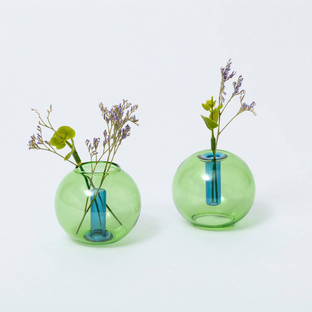 Mini Bubble Glass Vase: Lilac and Peach