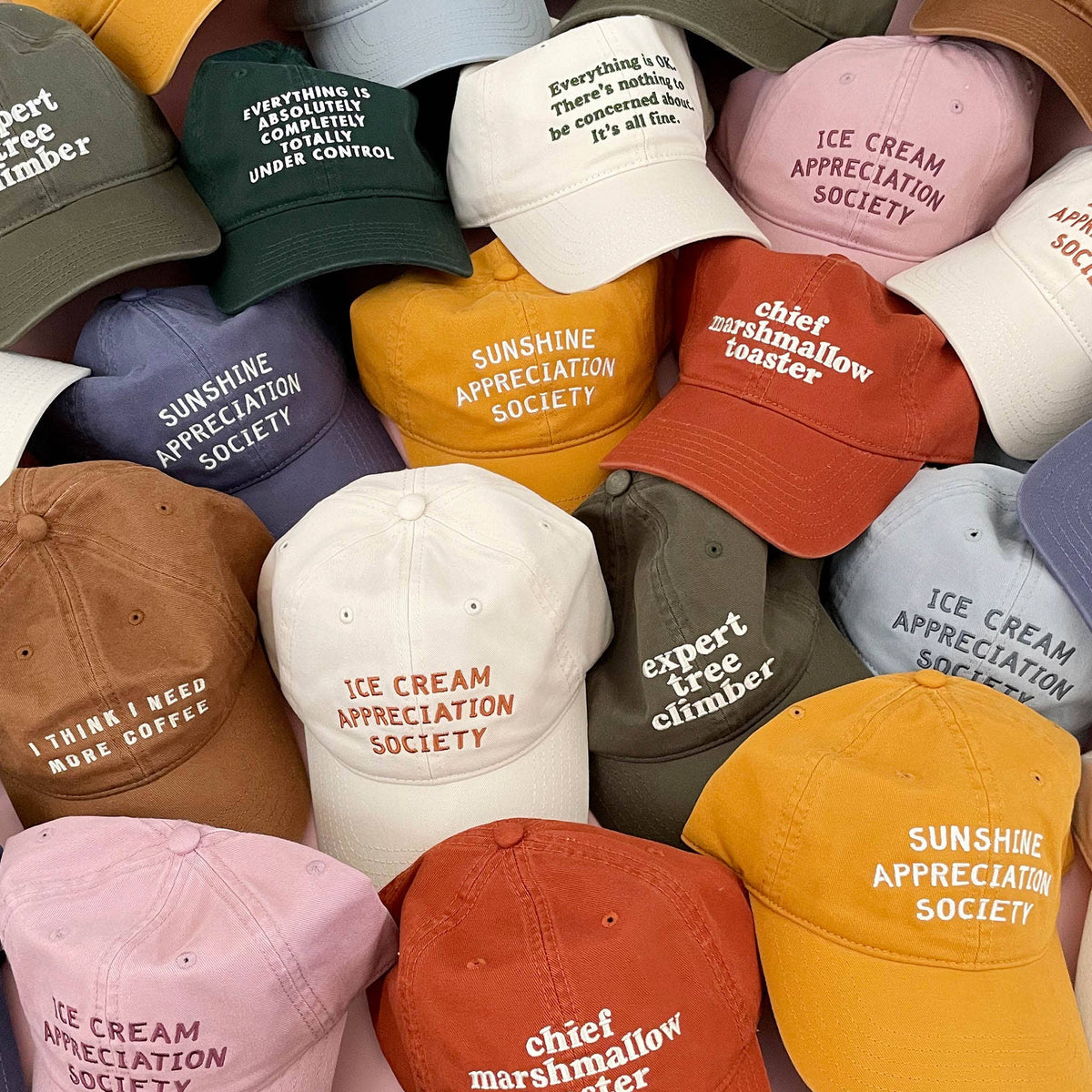 Sunshine Appreciation Society - Cotton Baseball Cap - Yellow
