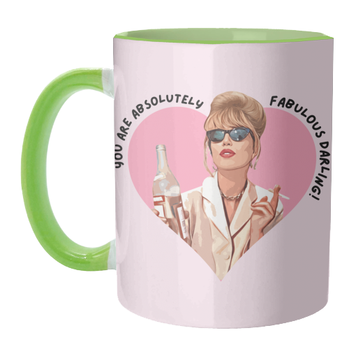 Mugs 'Absolutely Fabulous Darling!': Mug Colour Inner & Handle 11oz - Pink