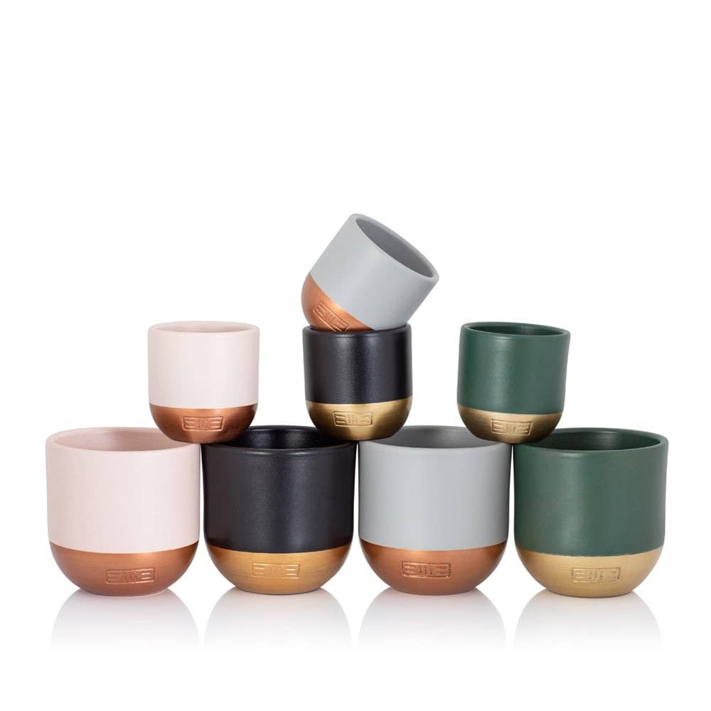 Indoor Metallic Dipped Pot/ Planter: Small / Pink And Copper