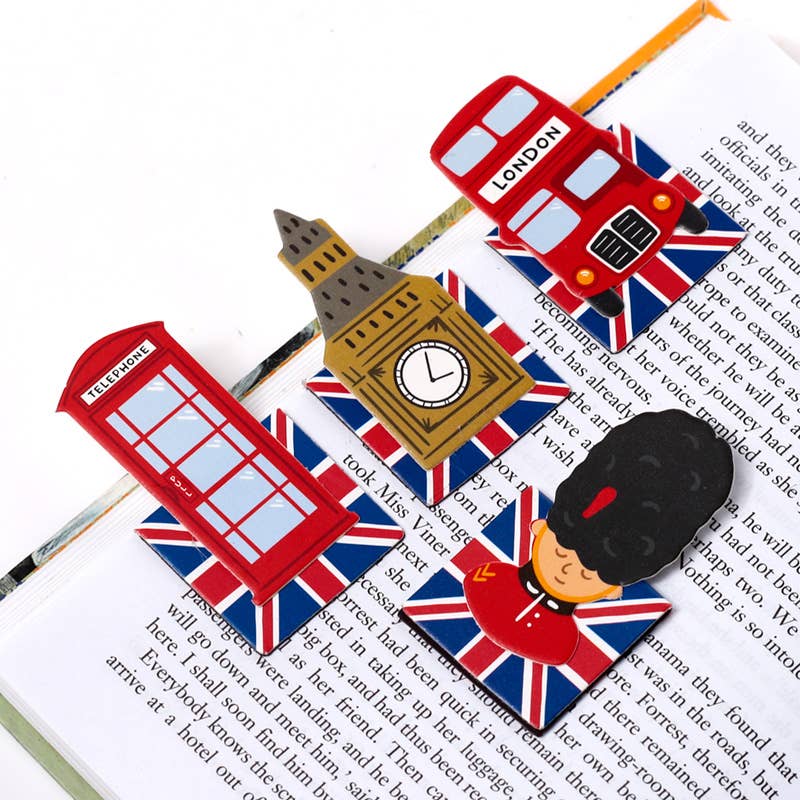 London Souvenir Shaped Magnetic Bookmark Set