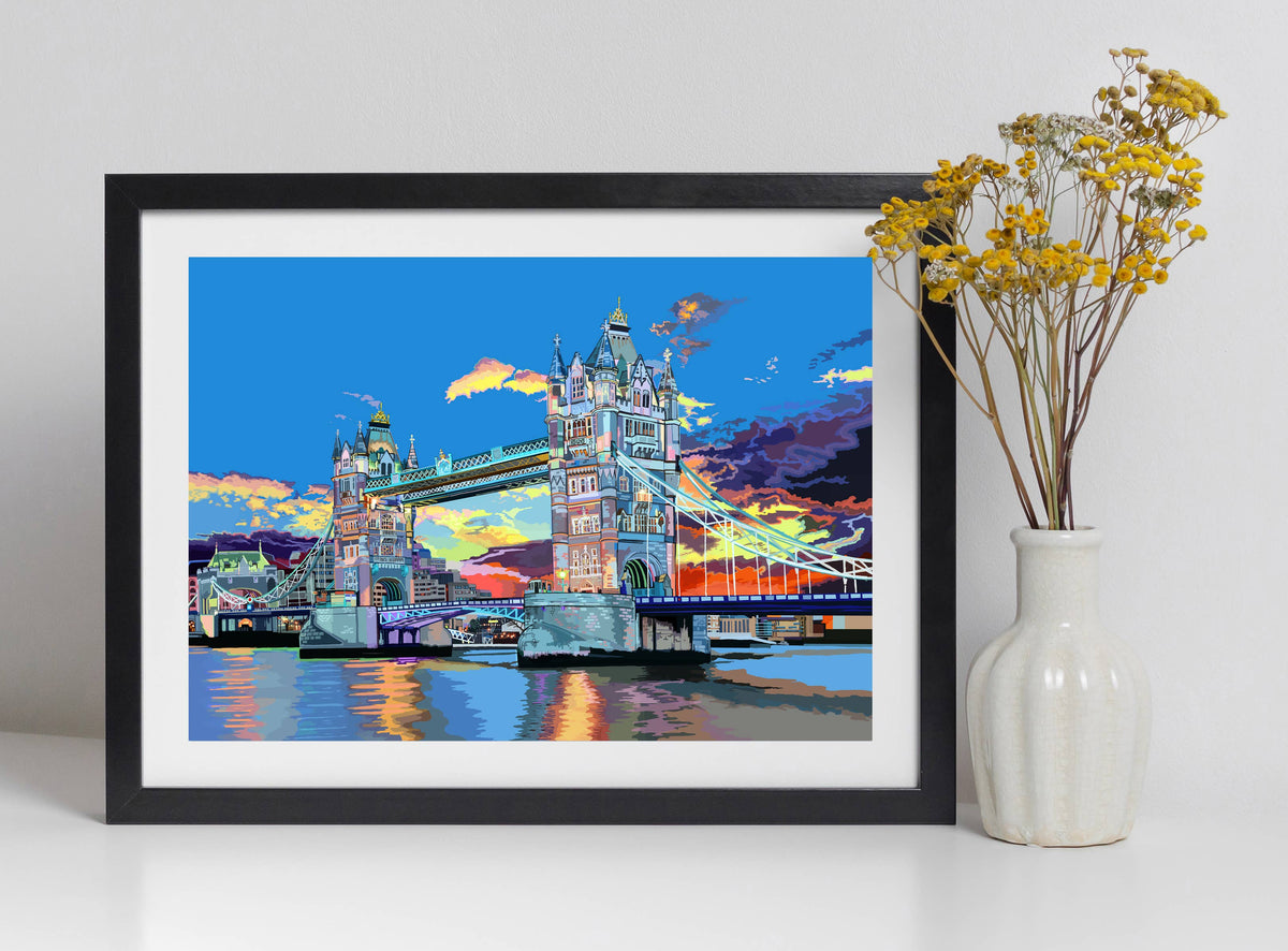 Tower Bridge From Potters Fields Park, London Art Print: A4