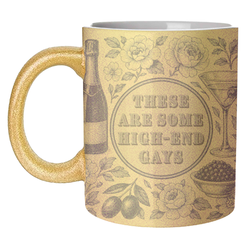 Mugs 'High-end Gays' by Lilly Rose: Mug Colour Inner & Handle 11oz - Blue