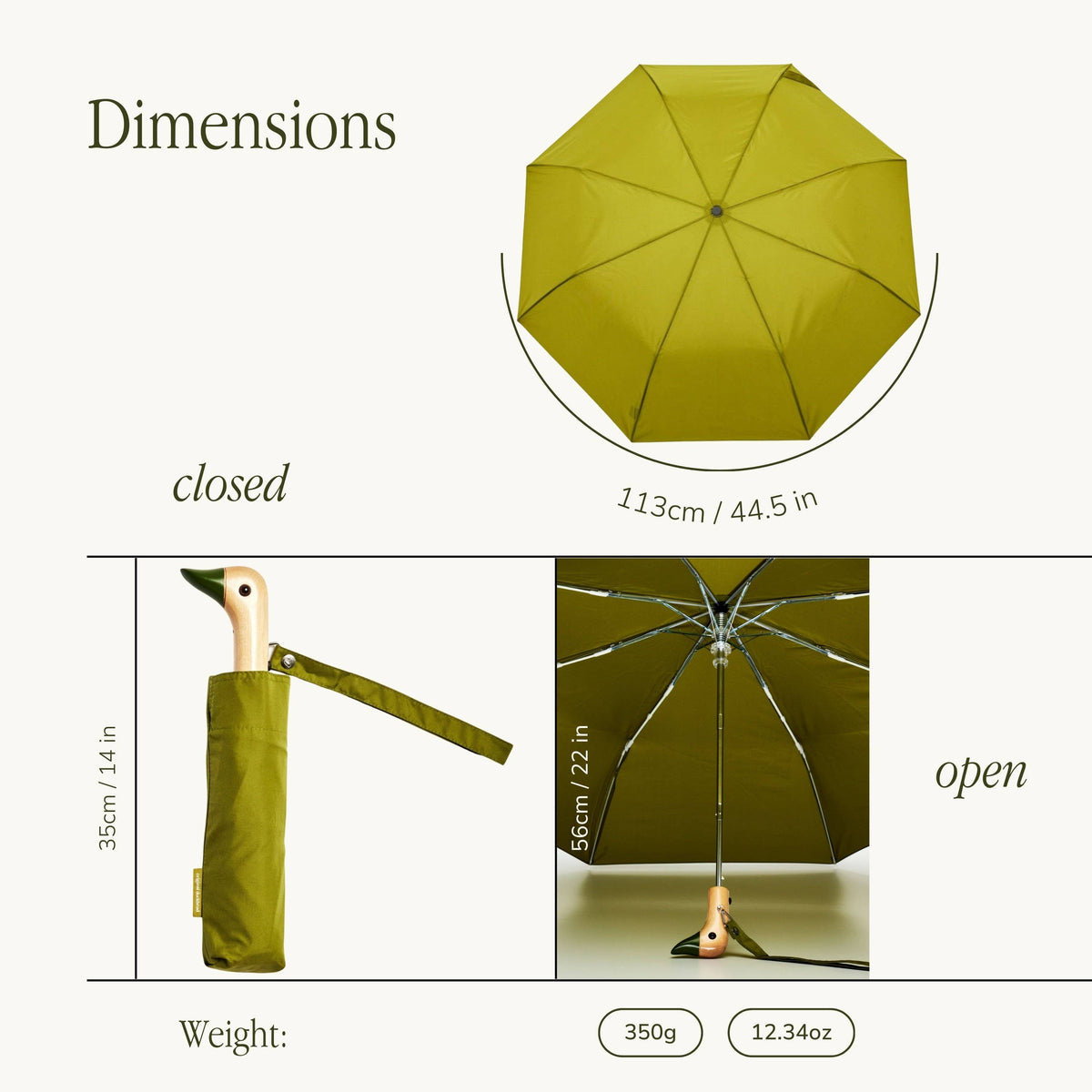 Solid Colours Forest/Olive/Yellow Duck Umbrellas