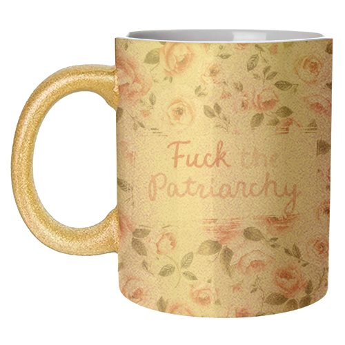 Mugs 'Fuck the Patriarchy vintage style: Mug Colour Inner & Handle 11oz - Pink