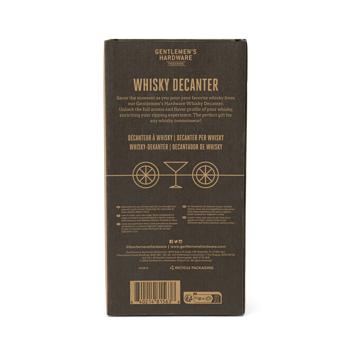 Gentlemen&#39;s Hardware Whisky Decanter