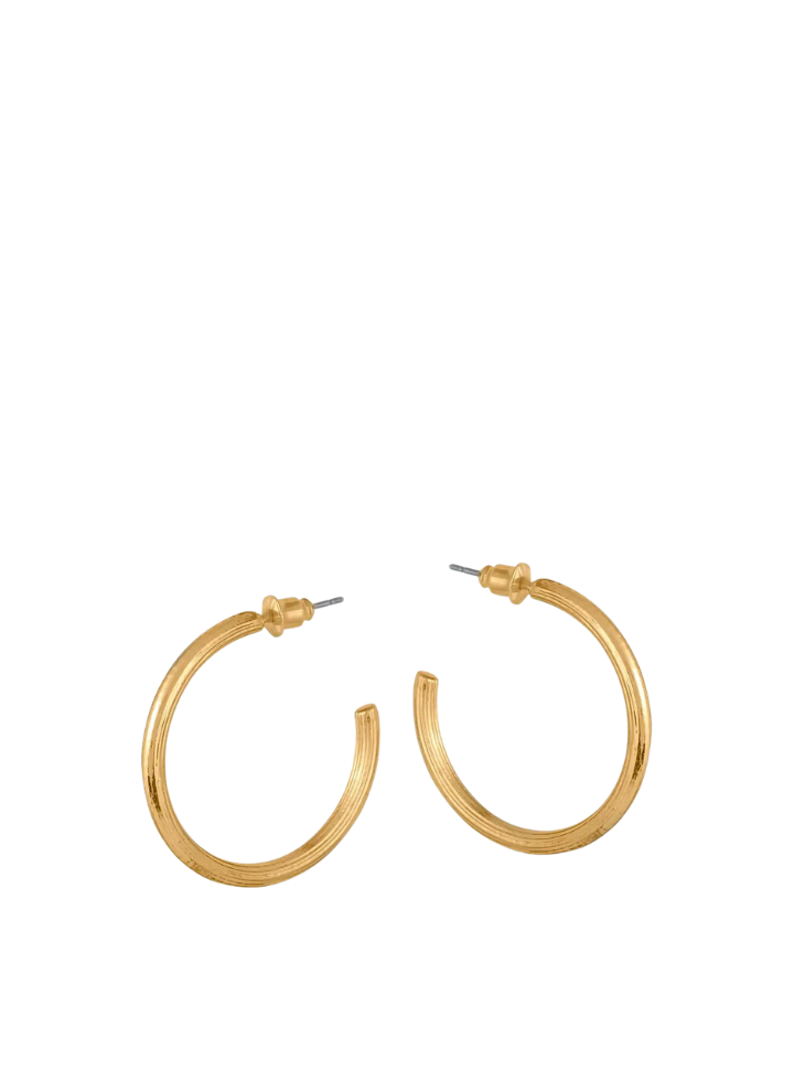 Anthonia Halo Medium Gold Plated Hoop Earrings 2913