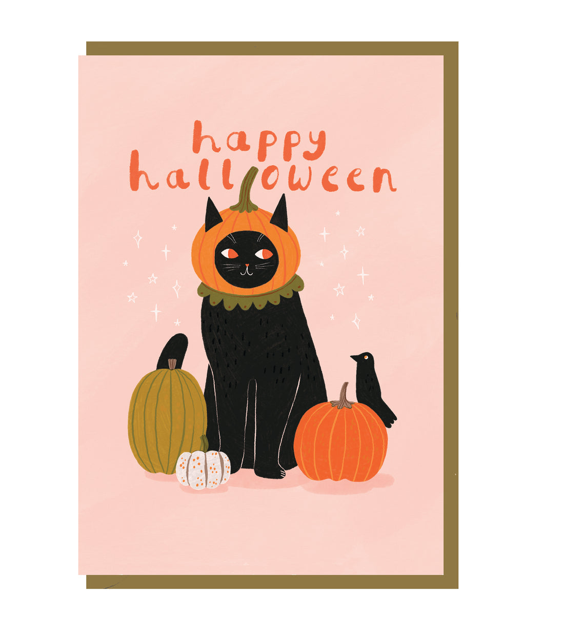 Happy Halloween Pumpkin Cat Card
