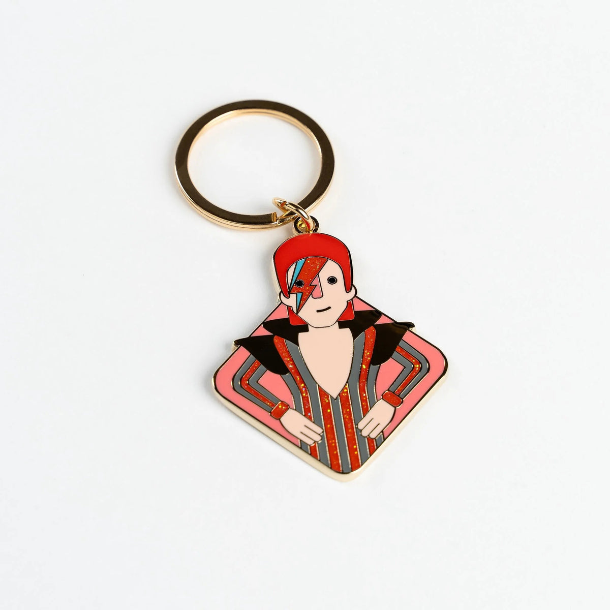 David Bowie Enamel Keychain