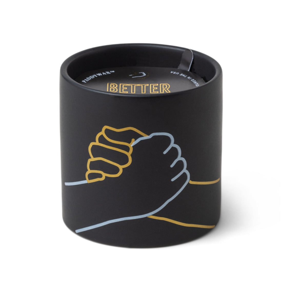 Paddywax Impressions Black Ceramic Candle - Better Together - Incense & Smoke