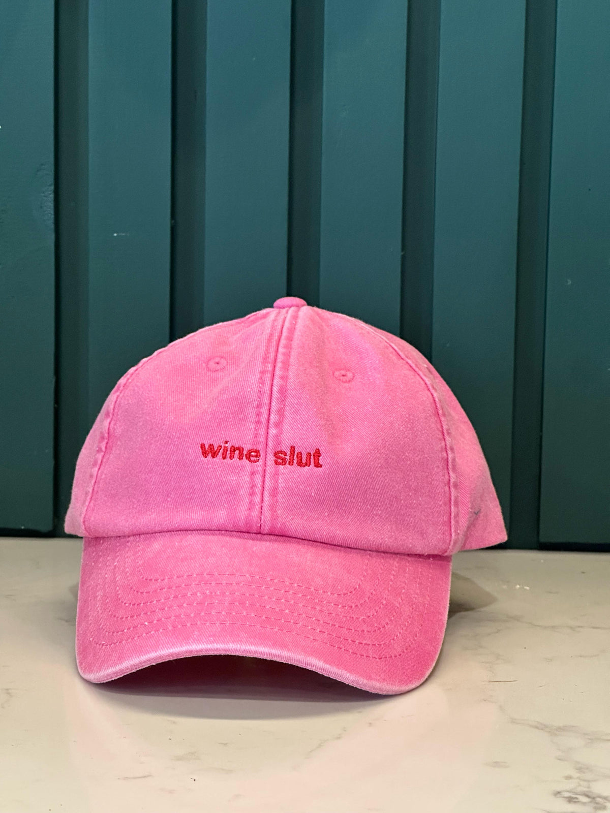 “wine slut” Cap: Dusky Pink