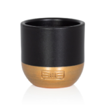 Indoor Metallic Dipped Pot/ Planter: Small / Black and Gold
